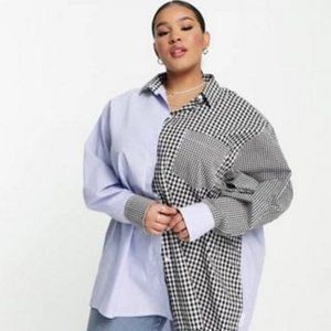 COLLUSION oversized gingham shirt